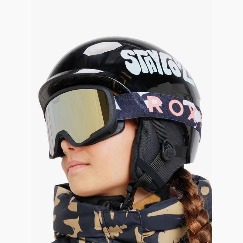 Maschera da snowboard per bambini ROXY Missy big flowers/clux ml orange 12