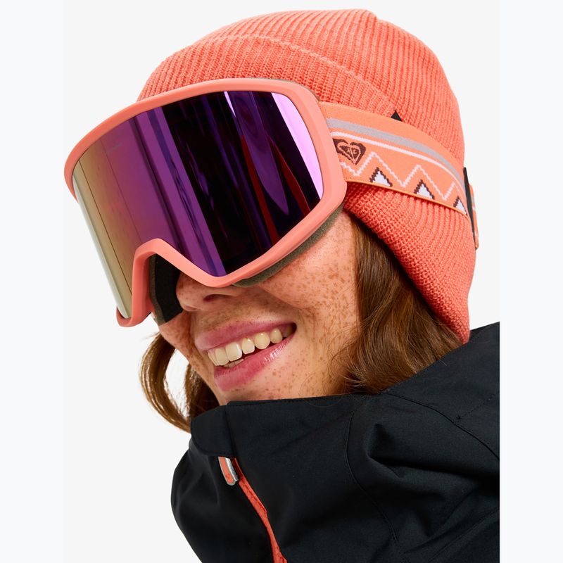 Maschera da snowboard da donna ROXY Izzy coral chic/clux ml l purple 5