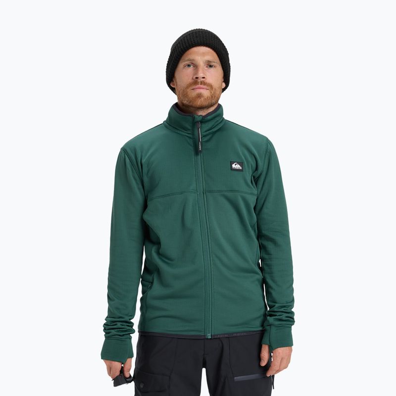 Felpa da snowboard uomo Quiksilver Steep Point Full Zip Fleece trekking green