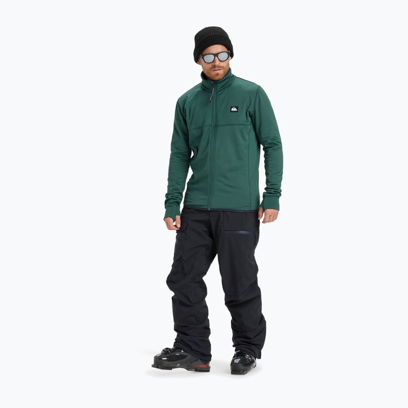 Felpa da snowboard uomo Quiksilver Steep Point Full Zip Fleece trekking green 2