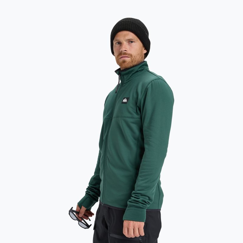 Felpa da snowboard uomo Quiksilver Steep Point Full Zip Fleece trekking green 4