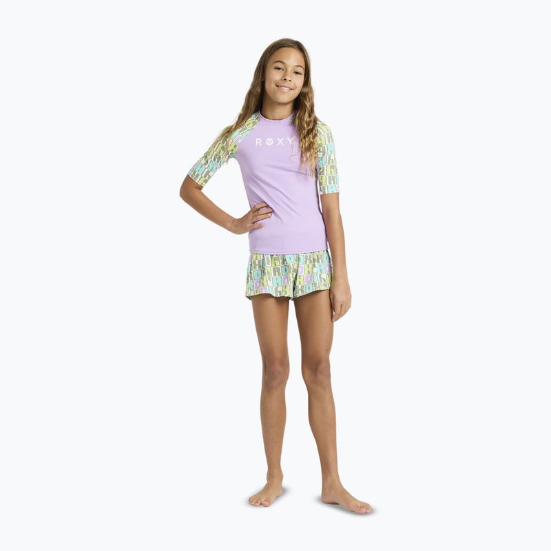 Maglietta da nuoto per bambini ROXY Active RG Lycra XMGB oil green letter up 2