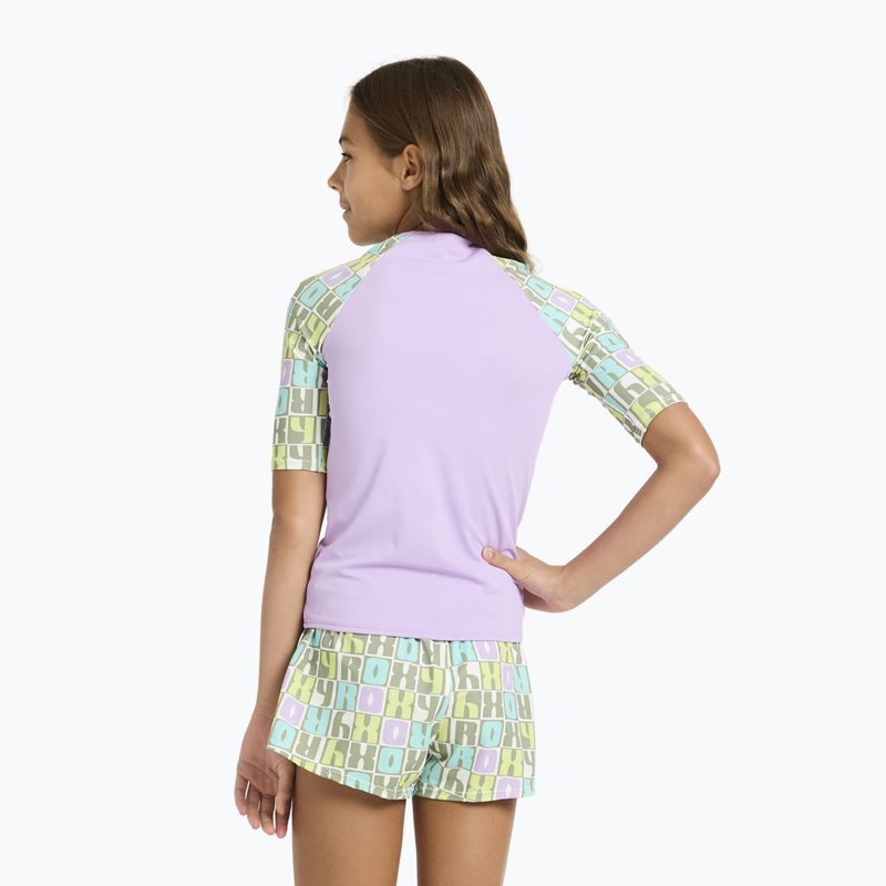 Maglietta da nuoto per bambini ROXY Active RG Lycra XMGB oil green letter up 3