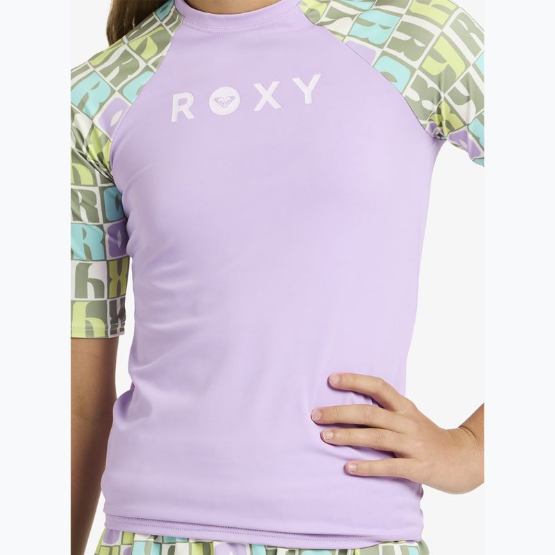 Maglietta da nuoto per bambini ROXY Active RG Lycra XMGB oil green letter up 5