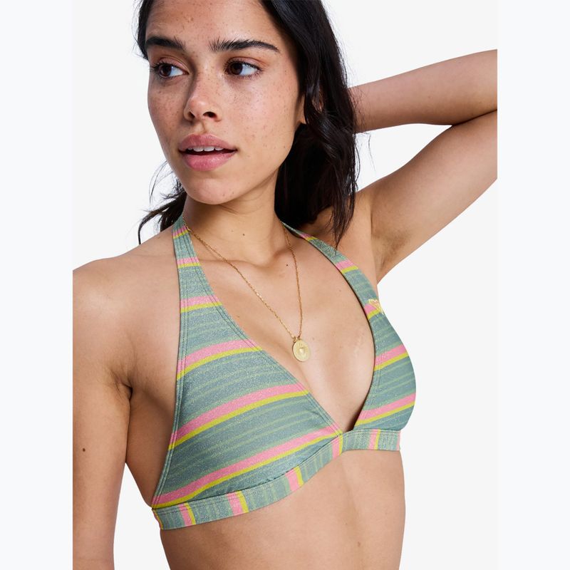 Parte superiore del costume da bagno ROXY Ocean Dreamer Fixed Tri oil green say it with stripes 4