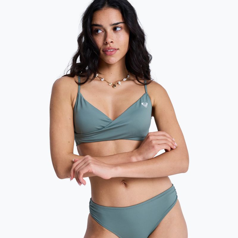 Parte superiore del costume da bagno ROXY Solid Essentials Wrap Bralette agave green 5