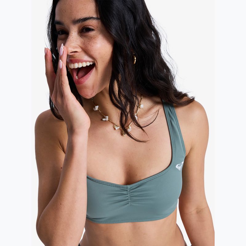 Top del costume da bagno ROXY Solid Essentials Bralette agave green 6