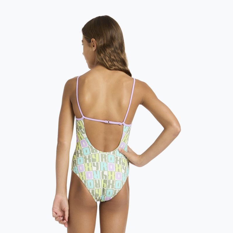 Costume da bagno intero per bambini ROXY Letter Up oil green letter up 3