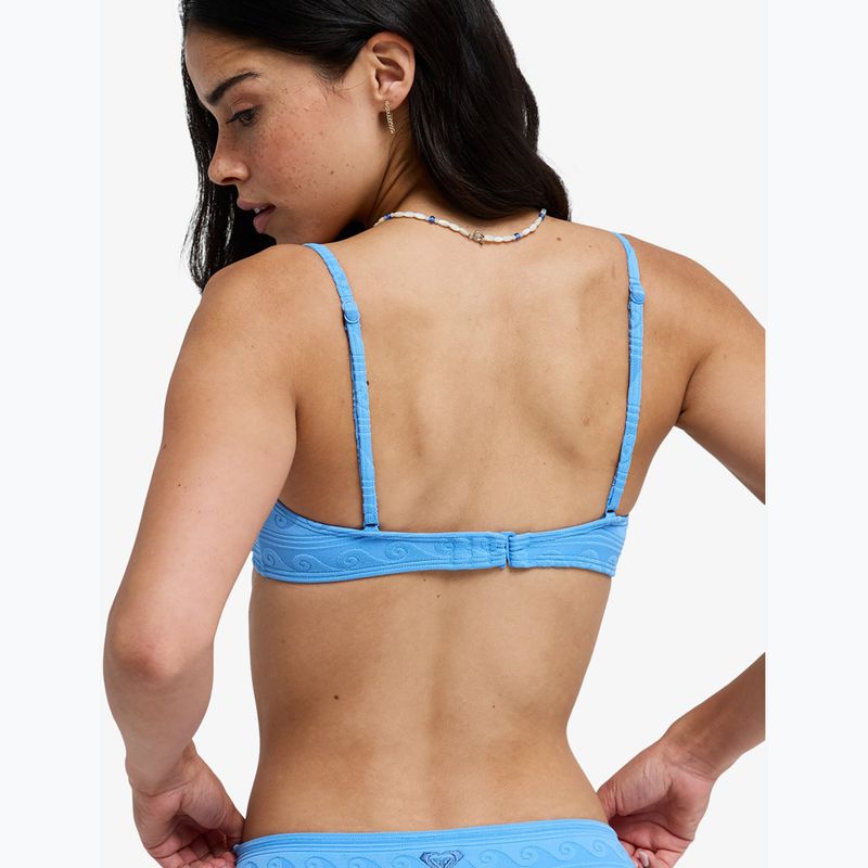 Parte superiore del costume da bagno ROXY Paradise Wave Bralette silver lake blue make a splash 3