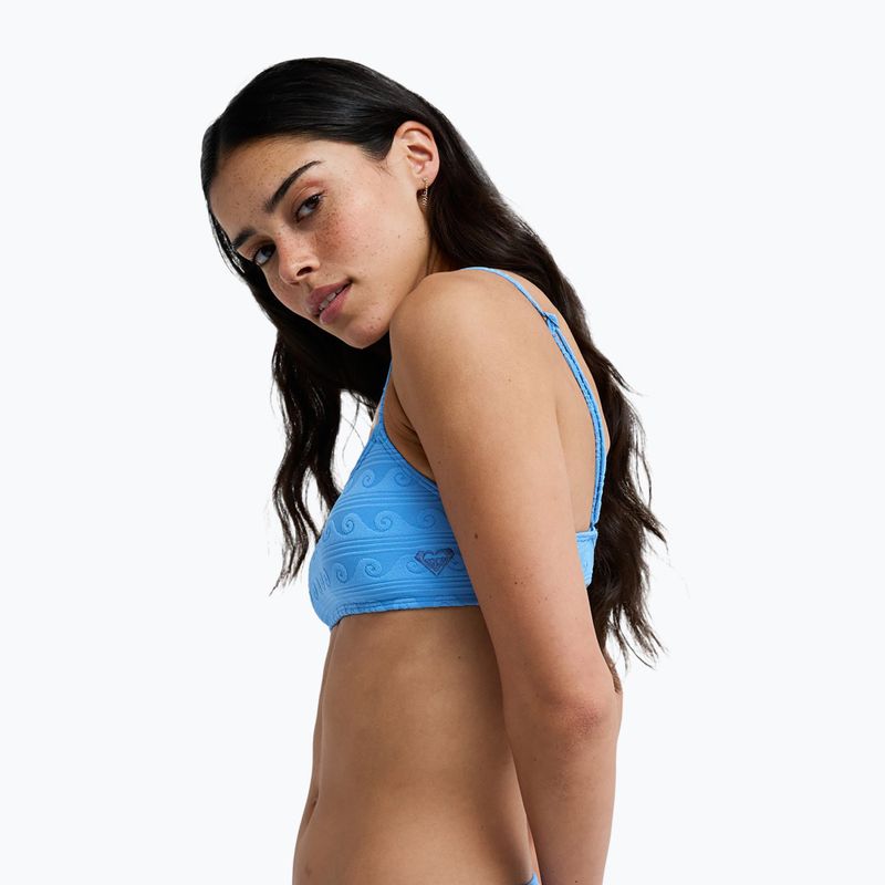 Parte superiore del costume da bagno ROXY Paradise Wave Bralette silver lake blue make a splash 4