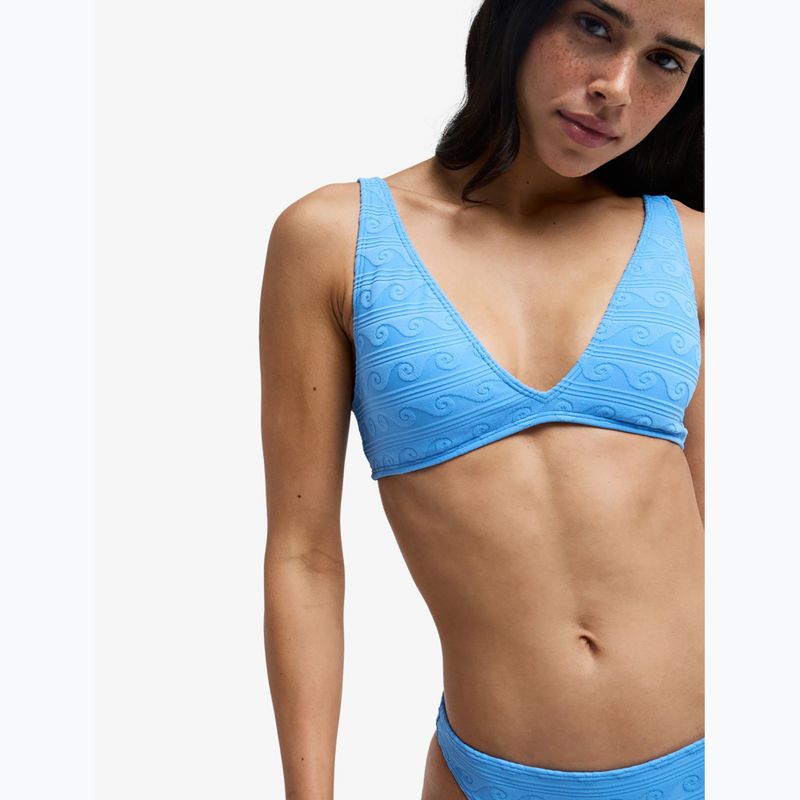 Top del costume da bagno ROXY Paradise Wave Elongated Tri silver lake blue make a splash 5