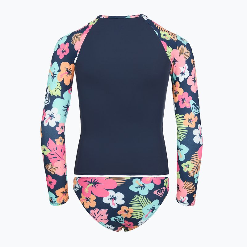 Maglia a maniche lunghe + parte inferiore del costume da bagno ROXY Morning Flower Lycra Set mood indigo morning flowers 2