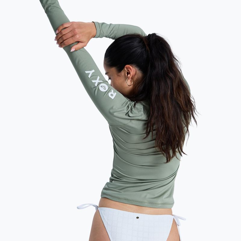 Maglia a maniche lunghe per il nuoto da donna ROXY Whole Hearted oil green 3