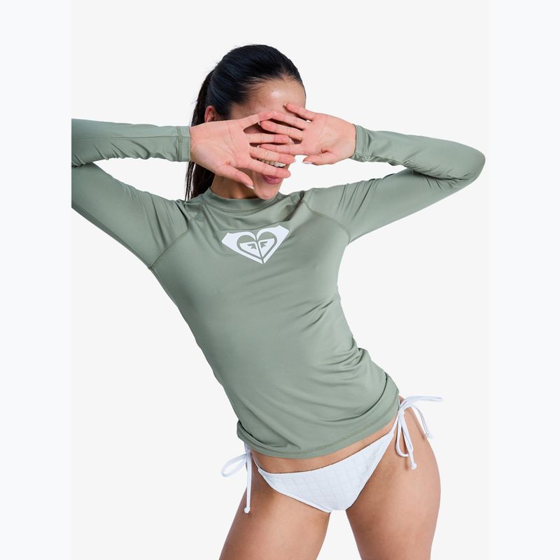 Maglia a maniche lunghe per il nuoto da donna ROXY Whole Hearted oil green 4