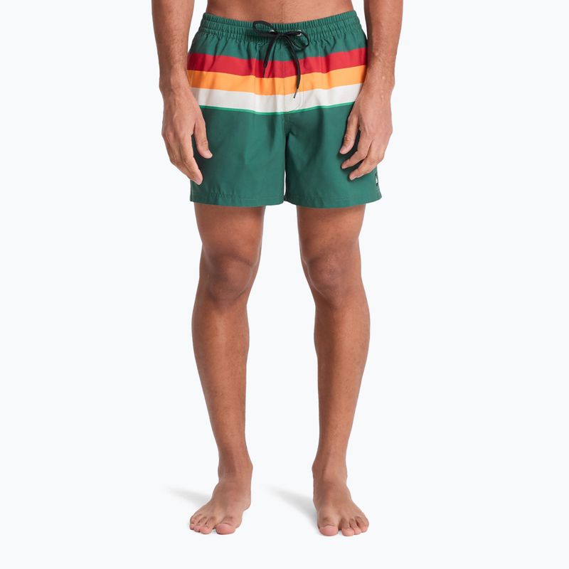 Pantaloncini da bagno uomo Quiksilver Everyday Printed Volley 15" forest outside stripe 3