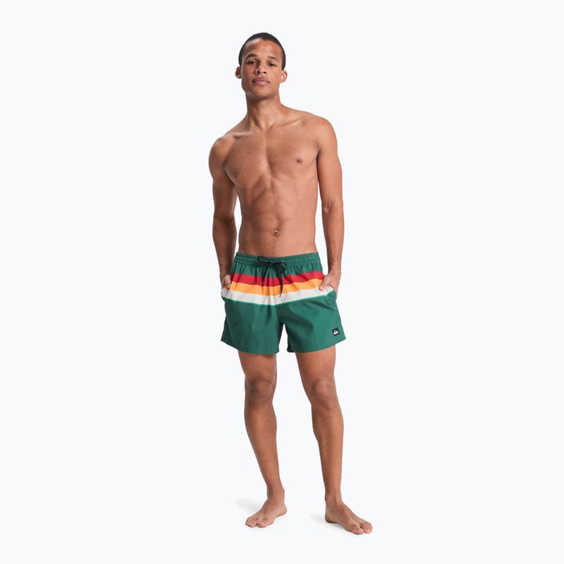 Pantaloncini da bagno uomo Quiksilver Everyday Printed Volley 15" forest outside stripe 4