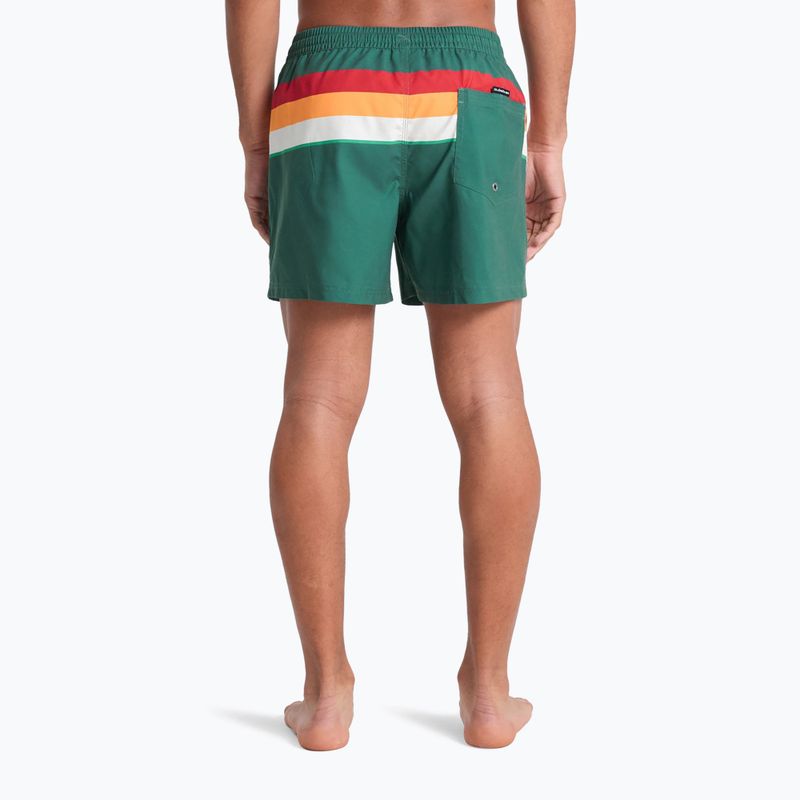 Pantaloncini da bagno uomo Quiksilver Everyday Printed Volley 15" forest outside stripe 5
