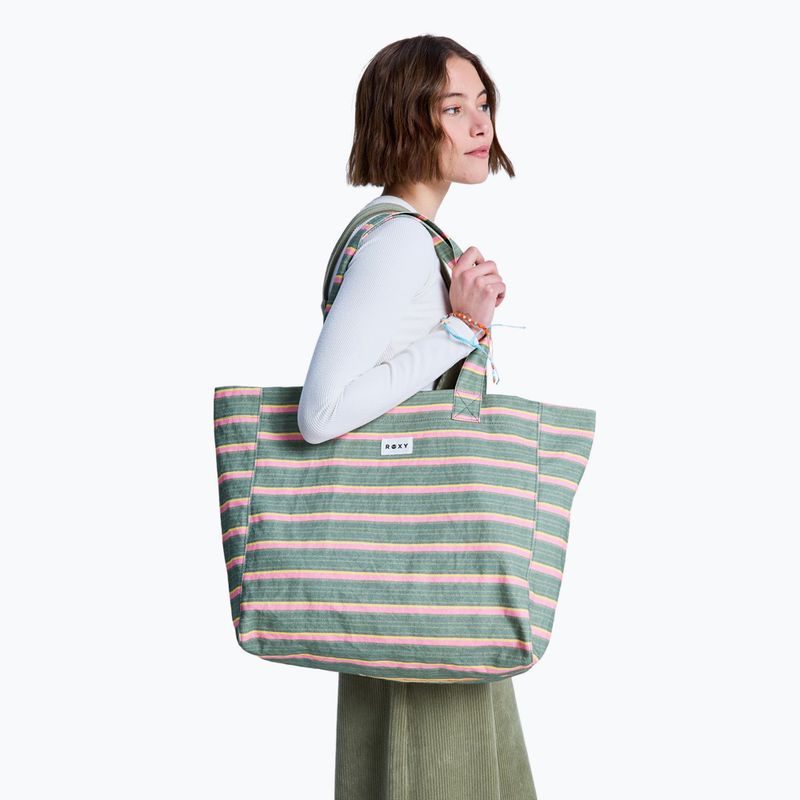 Borsa da donna ROXY Anti Bad Vibes oil green say it with stripes 6