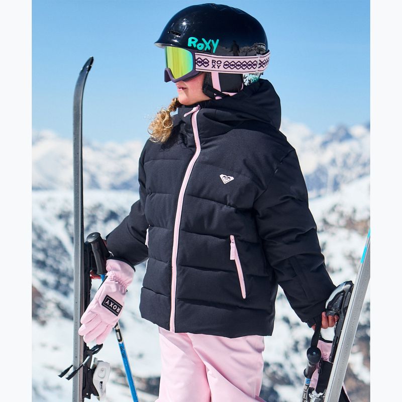 Giacca da snowboard per bambini ROXY Snowyhill Puffy true black 8