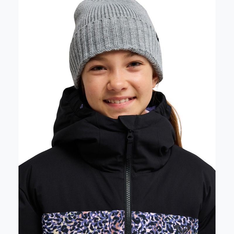 Giacca da snowboard per bambini ROXY Snowyhill Printed Puffy true black wildin out rg 4