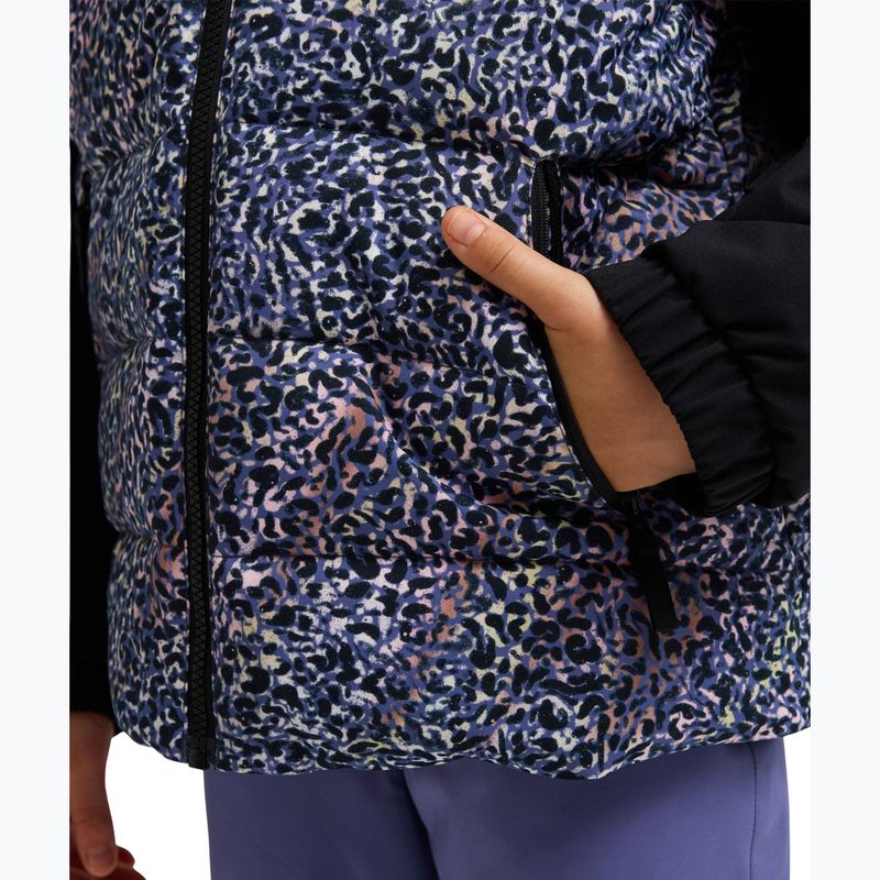 Giacca da snowboard per bambini ROXY Snowyhill Printed Puffy true black wildin out rg 7
