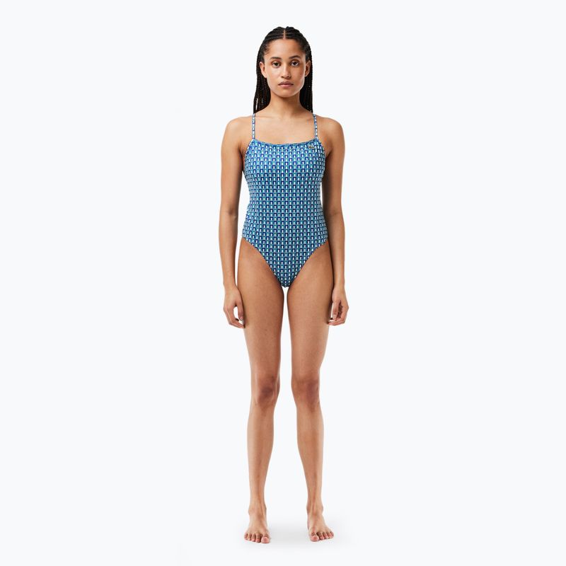Costume intero Lacoste donna MF7264 mascarpone / prugnola 0 / underground 4
