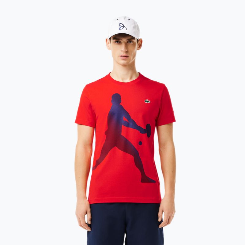 Lacoste Tennis X Novak Djokovic, set camicia + cappellino in ribes rosso