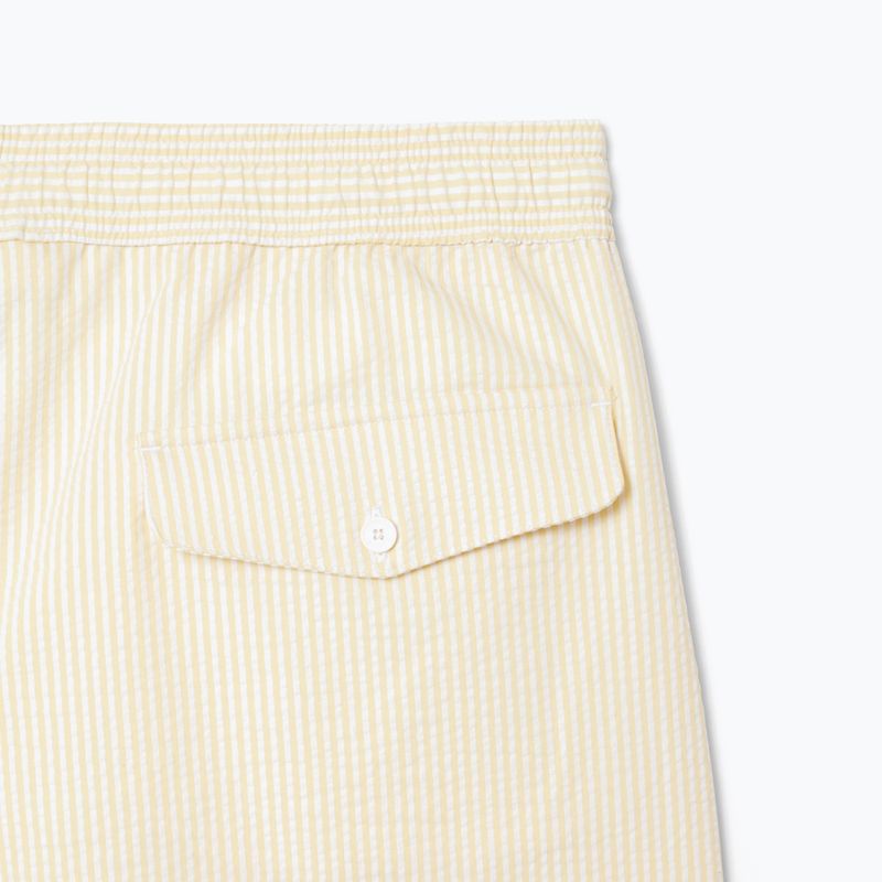Pantaloncini da bagno Lacoste da uomo MH9089 bianco/giallo 4