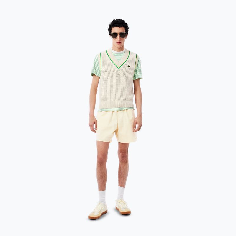 Pantaloncini da bagno Lacoste da uomo MH9089 bianco/giallo 7