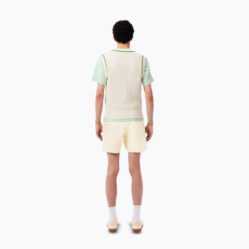 Pantaloncini da bagno Lacoste da uomo MH9089 bianco/giallo 8