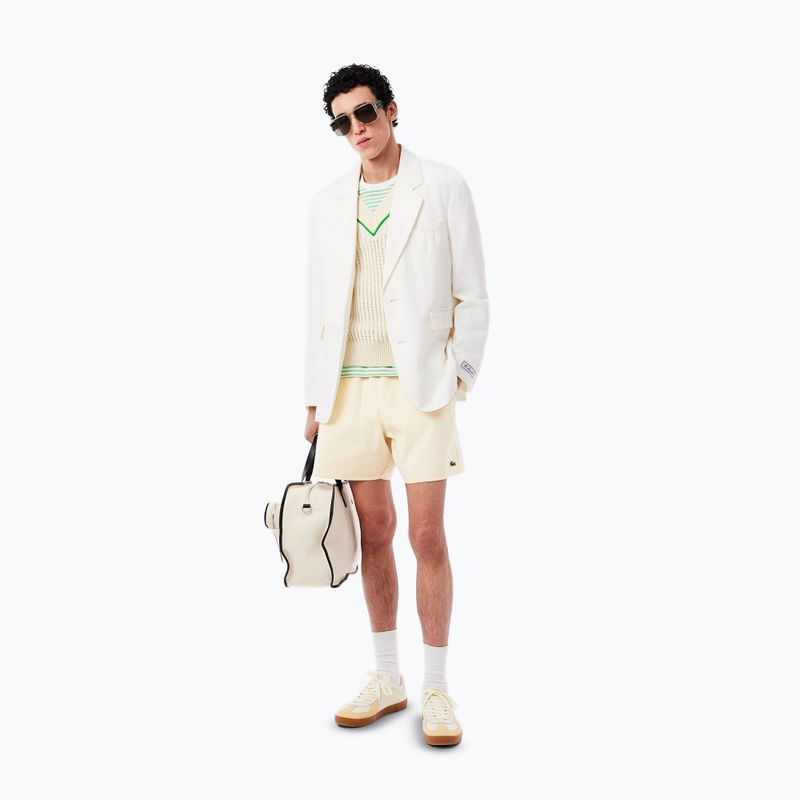 Pantaloncini da bagno Lacoste da uomo MH9089 bianco/giallo 9