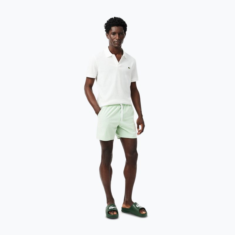Pantaloncini da bagno Lacoste uomo MH9089 bianco/liamone 6