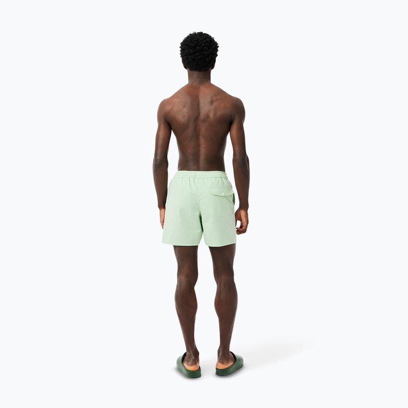 Pantaloncini da bagno Lacoste uomo MH9089 bianco/liamone 8