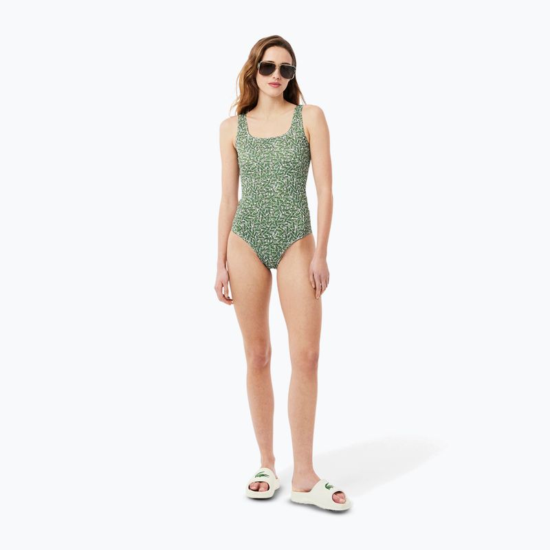 Costume da bagno Lacoste donna MF9608 verde/floreale 4