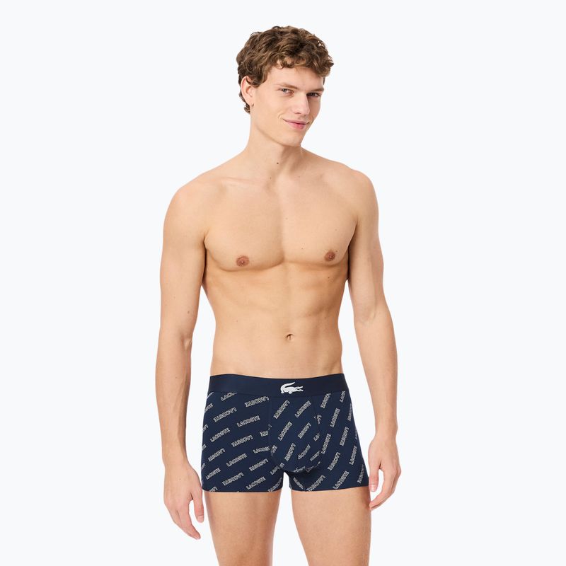 Lacoste boxer uomo 5H1288 confezione da 3 pezzi blu navy/bianco/argento ch 2