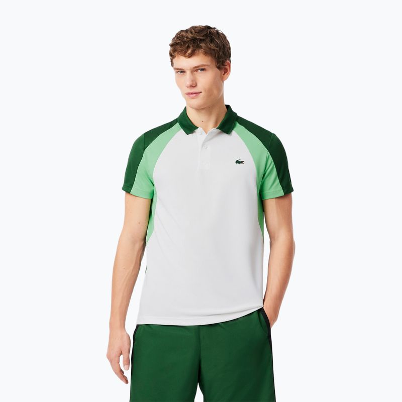 Polo Lacoste Tennis Uomo DH8963 bianco/verde limone