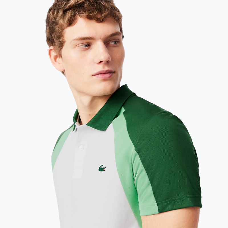 Polo Lacoste Tennis Uomo DH8963 bianco/verde limone 4