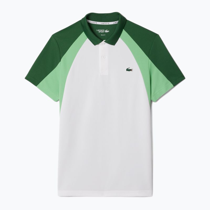 Polo Lacoste Tennis Uomo DH8963 bianco/verde limone 5