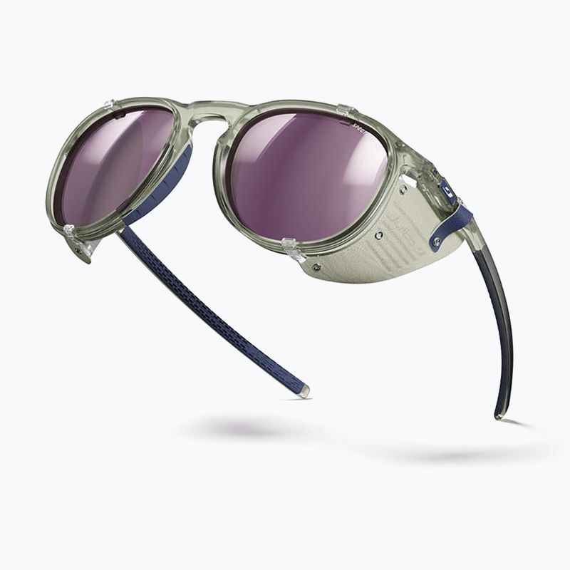 Occhiali da sole Julbo Millenium Polarized HD shiny transparent army green/white/blue 5