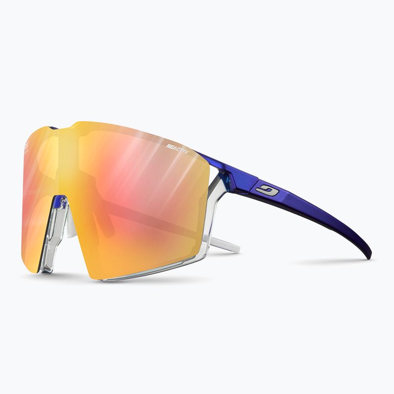 Occhiali da sole Julbo Edge Reactiv 1-3 Light Amplifier blu metallizzato/bianco/multilayer oro rosa 5