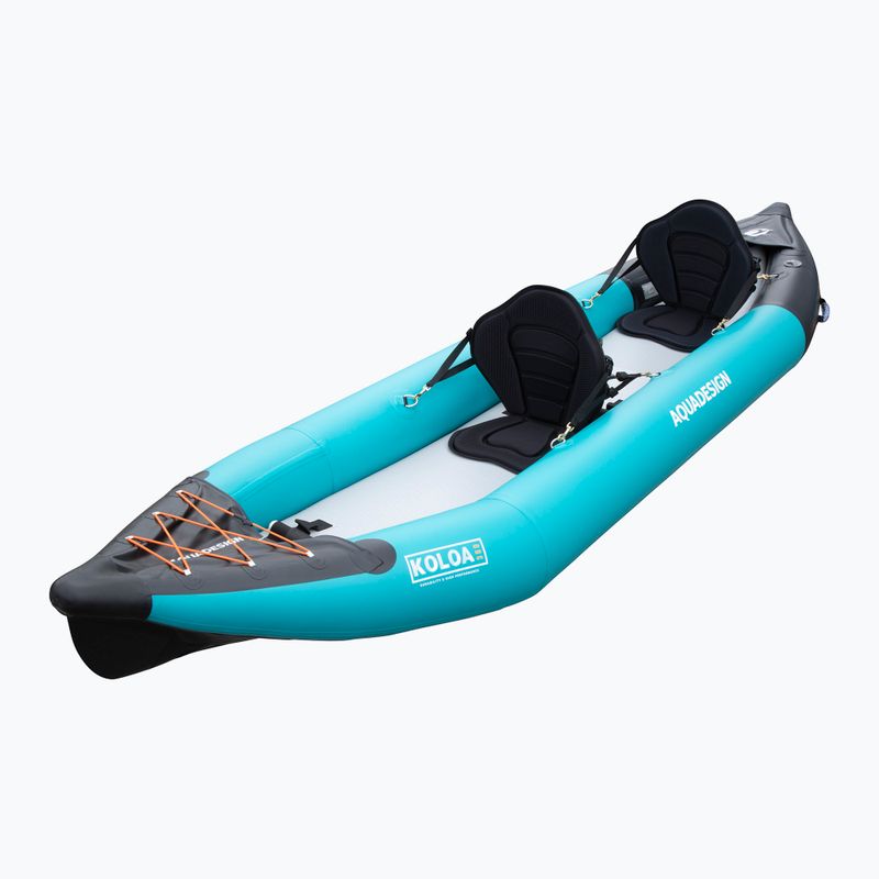 AQUADESIGN Kayak gonfiabile per 2 persone Koloa 360 cm blu/nero 3