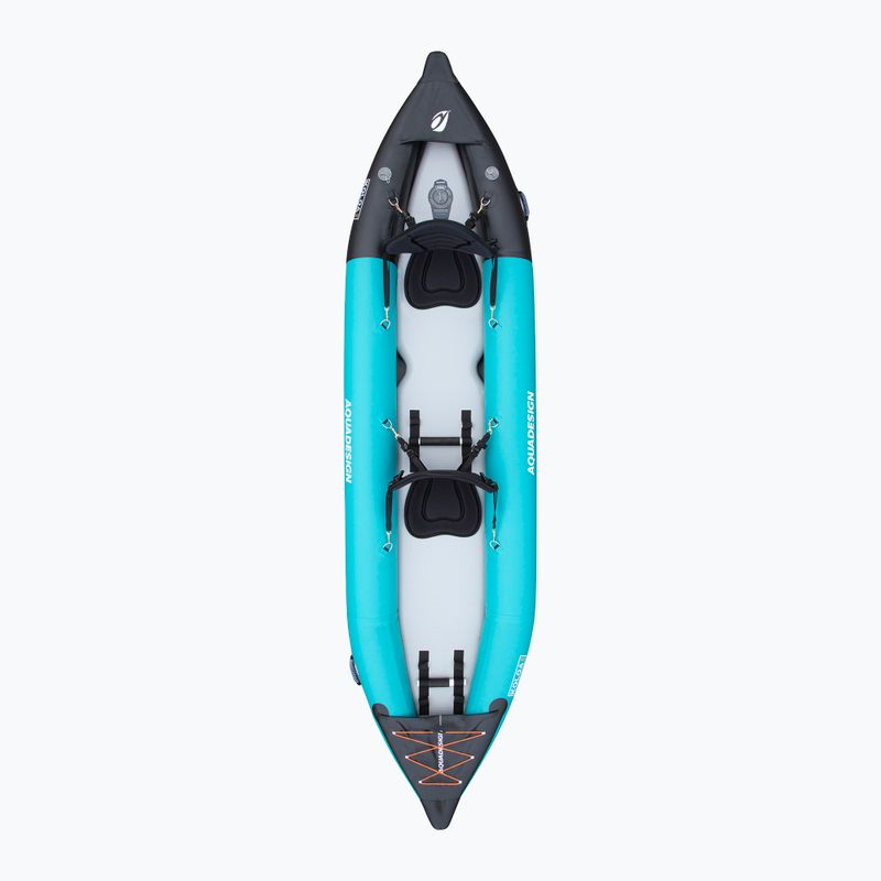 AQUADESIGN Kayak gonfiabile per 2 persone Koloa 360 cm blu/nero 6