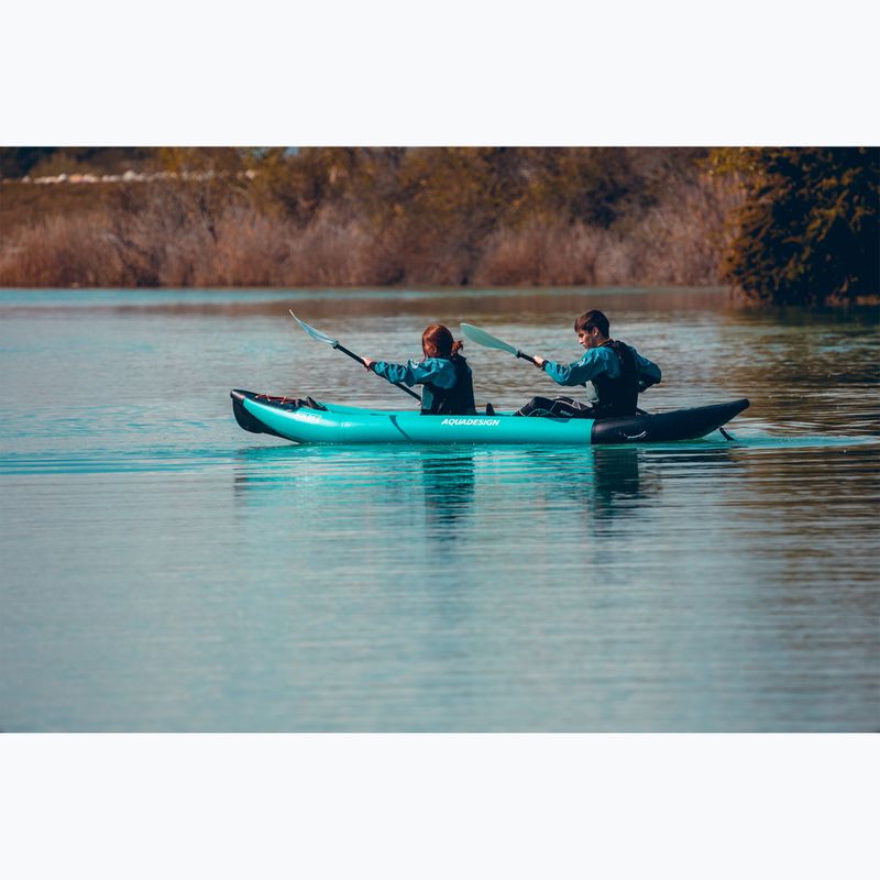 AQUADESIGN Kayak gonfiabile per 2 persone Koloa 360 cm blu/nero 15