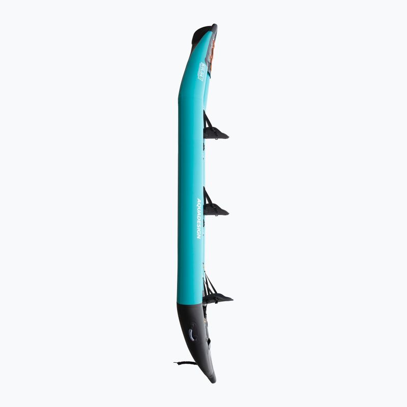 AQUADESIGN Koloa 400 cm blu/nero kayak gonfiabile per 3 persone 3