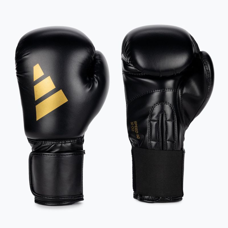 Guantoni da boxe adidas Speed 50 nero/oro