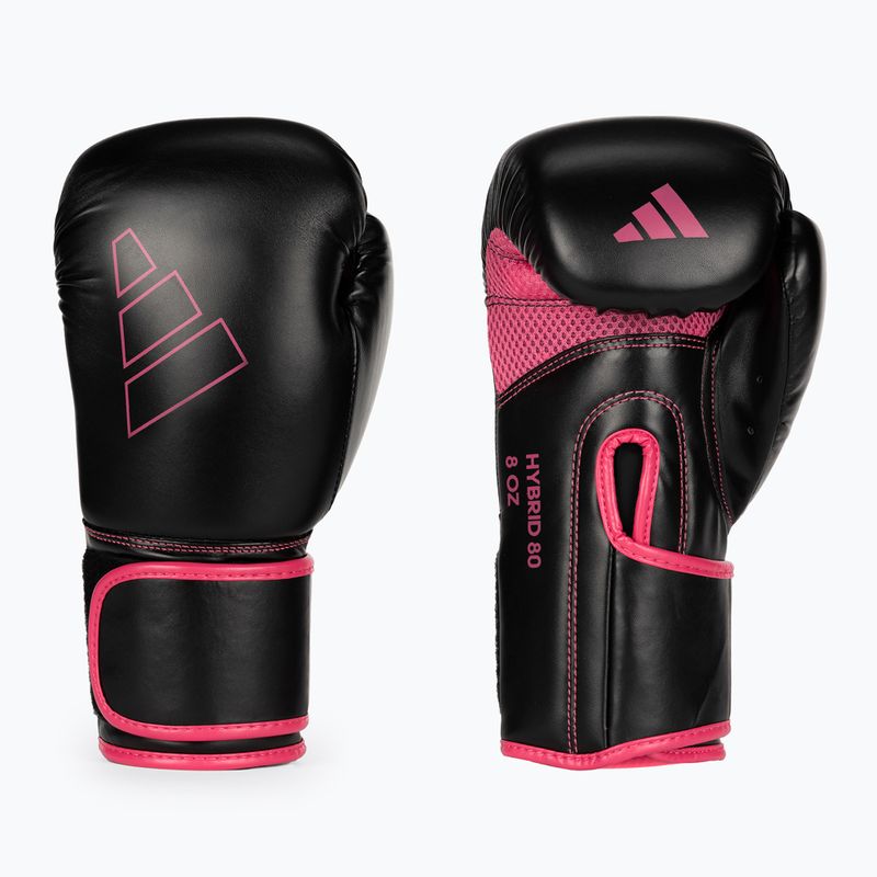 Guantoni da boxe adidas Hybrid 80 nero/rosa ADIH80
