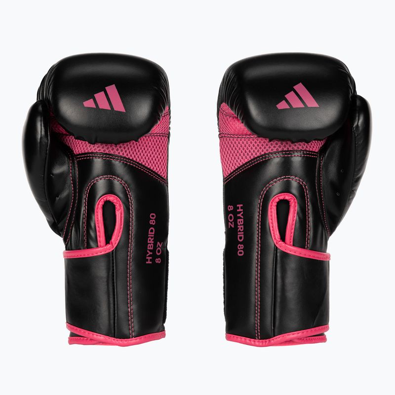 Guantoni da boxe adidas Hybrid 80 nero/rosa ADIH80 2