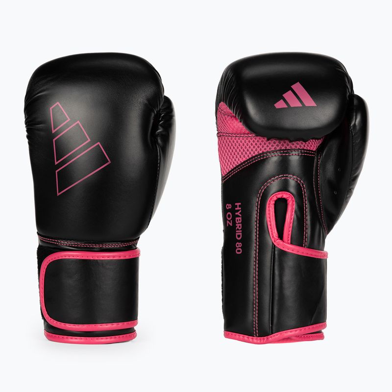 Guantoni da boxe adidas Hybrid 80 nero/rosa ADIH80 3