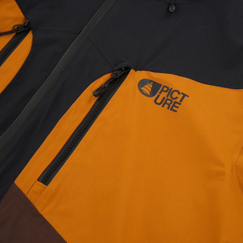 Giacca da sci Picture Naikoon uomo nero / cicoria / miele 3