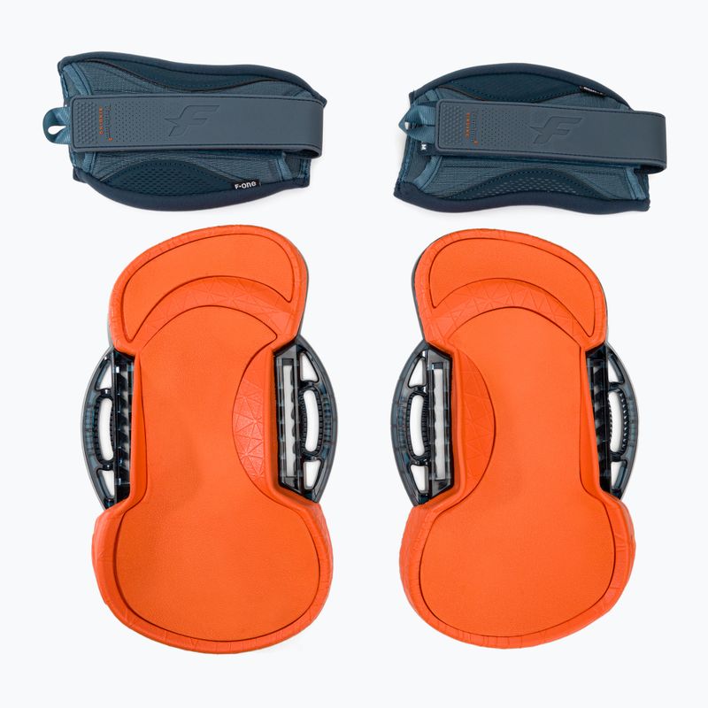 F-ONE Platinum 3 Bindings + Handle Slate/Flame kiteboard pads e straps